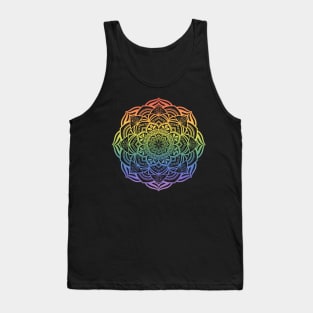 Gradient Rainbow Mandala Tank Top